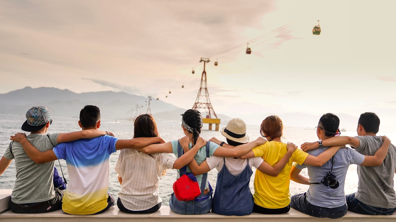 People gathered outdoors in natural light